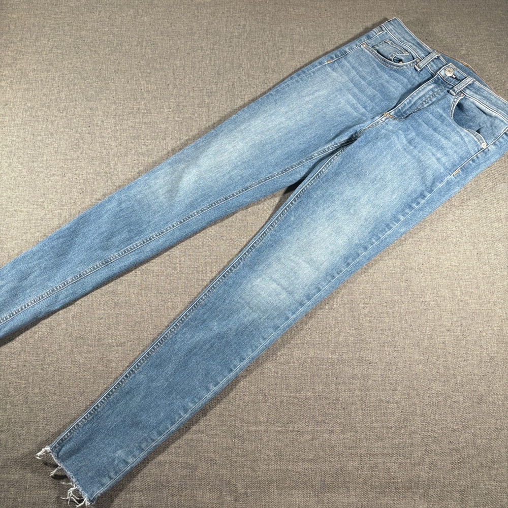 Rag‎ & Bone Skinny Jeans Womens 27 Blue Alibi Raw Hem High Rise W1532K122ALJ